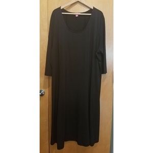 Woman Within Black 3/4 Midi Dress Sz 2x (26-28)